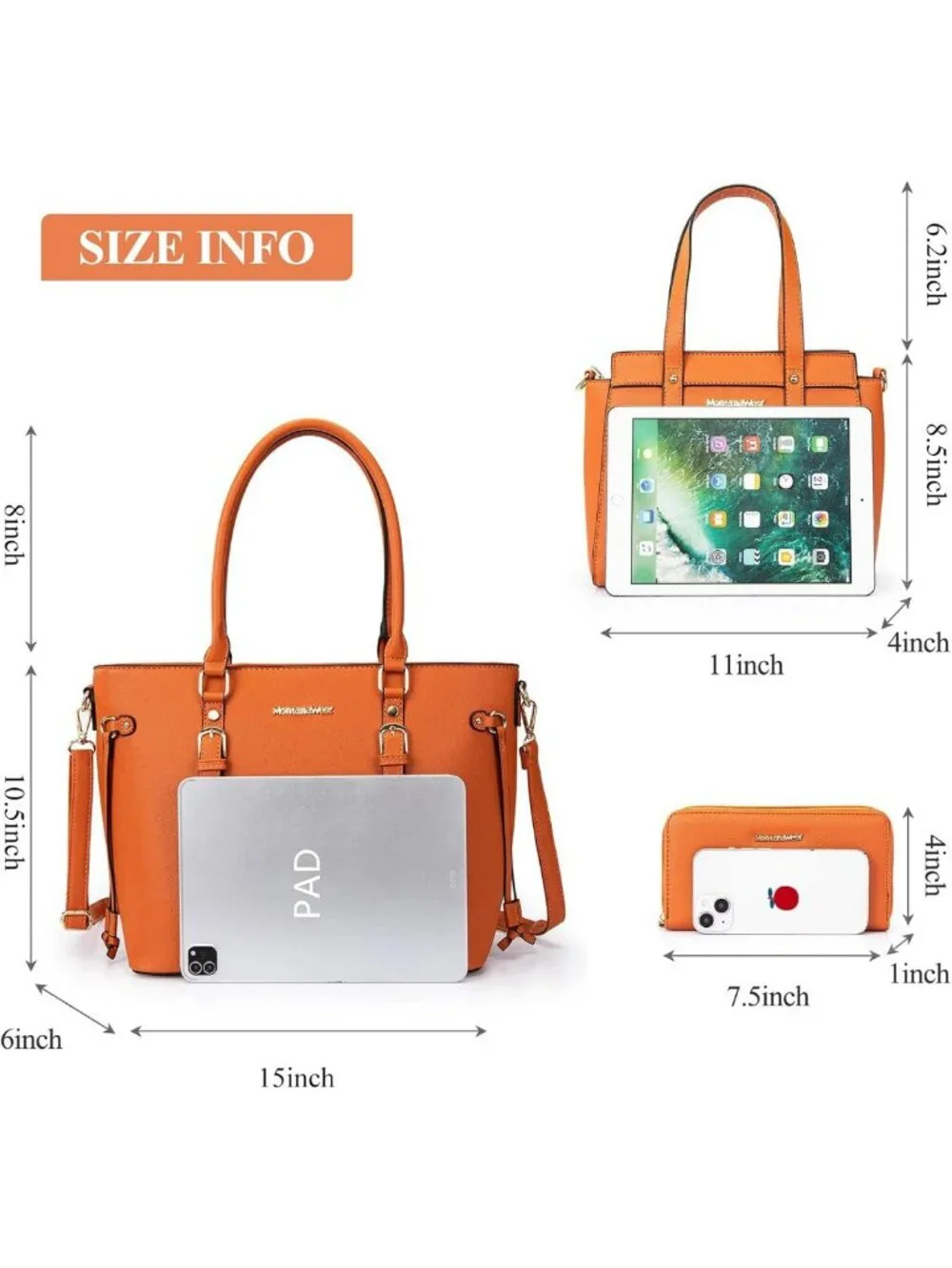 Stylish 3PCS Women's Tote Bag, Wallet & Shoulder Satchel Handbag Set